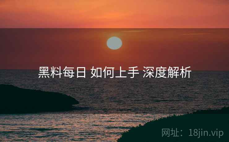 黑料每日 如何上手 深度解析