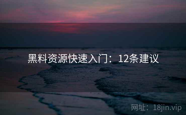 黑料资源快速入门：12条建议
